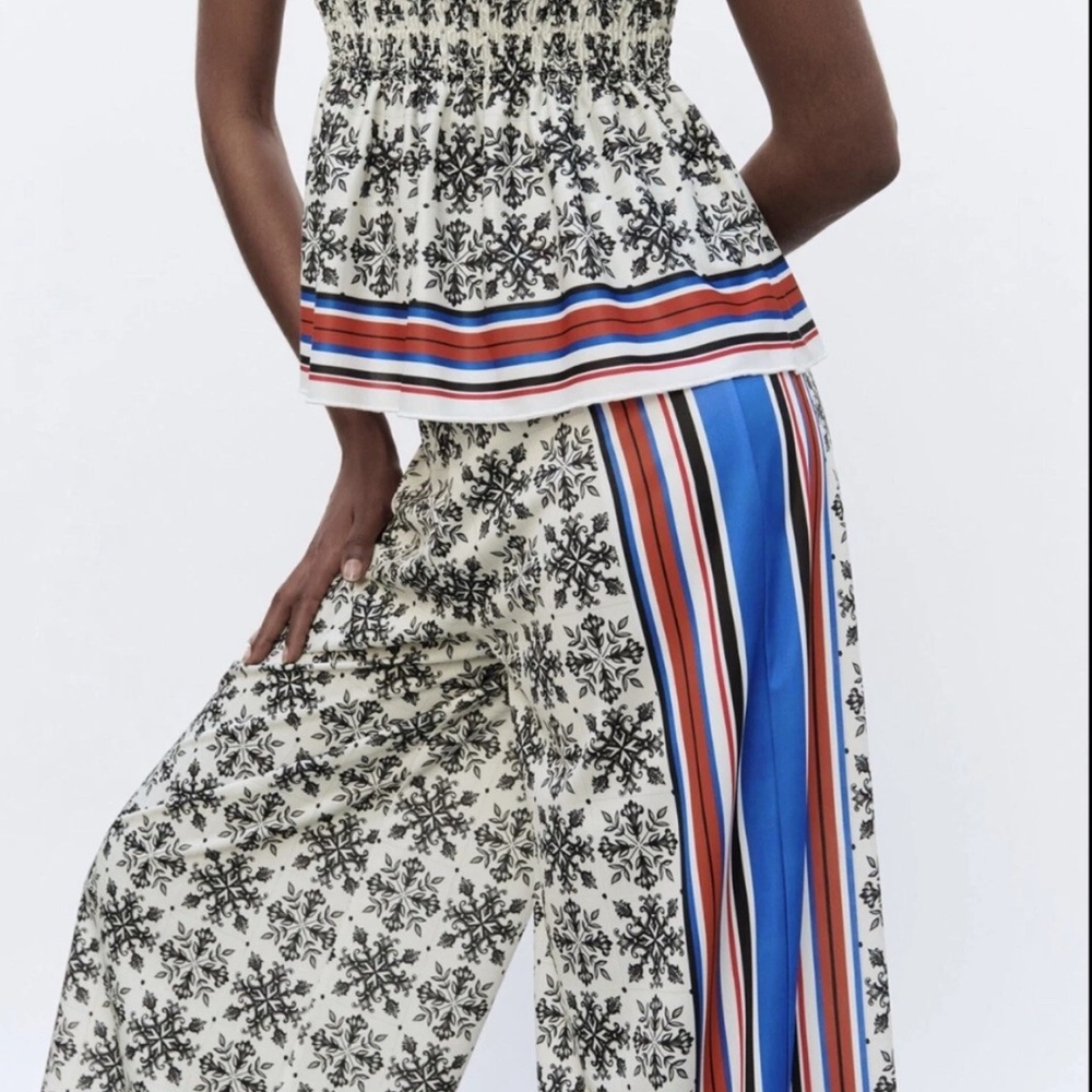 Zara scarf print palazzo pants - Picture 6 of 8
